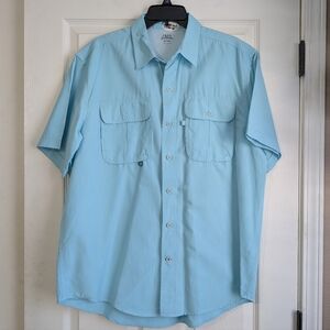IZOD Saltwater Surfcaster Men's Light Blue Shirt Size L